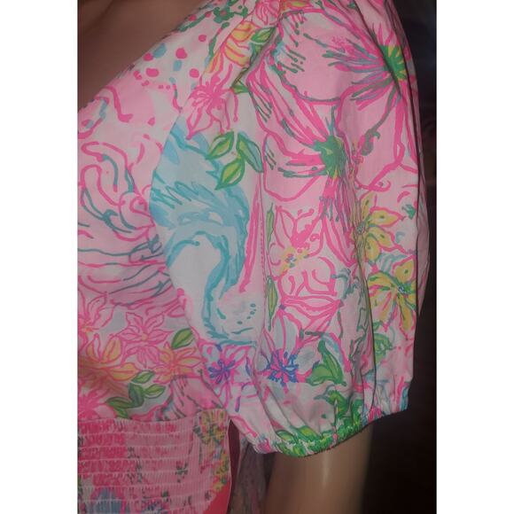 NEW Lilly Pulitzer Size L Evelina Smocked Shift Dress in Multi Paradise Found - Picture 4 of 12